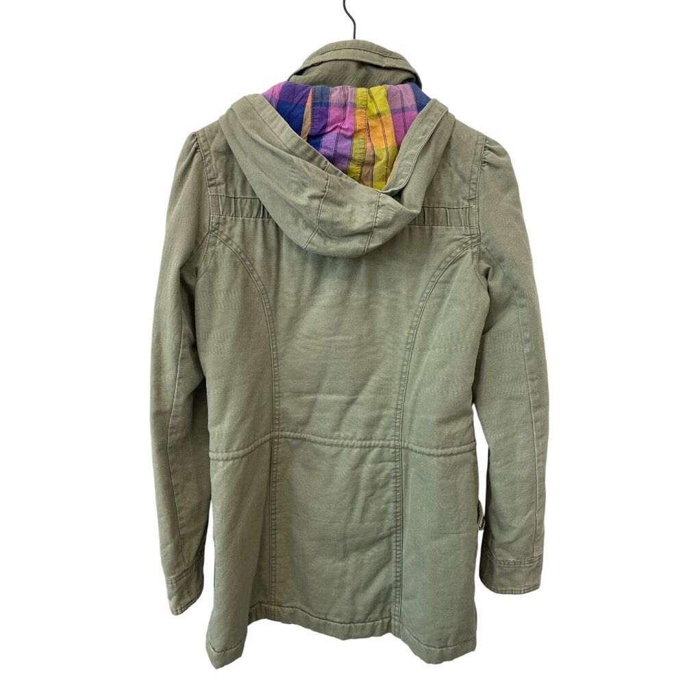 Roxy Hooded Utility Jacket Size Large Sherpa Line… - image 2